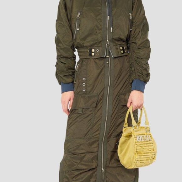 Diesel Khaki Maxi Skirt with Zipper Details - Picture 3 of 3